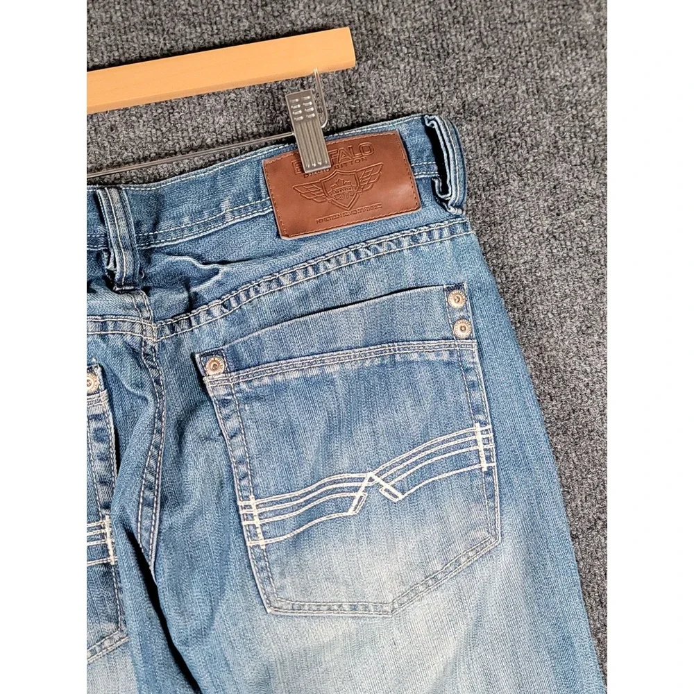 Buffalo David Bitton Jeans Mens 31x31 Blue Whiskered King Bootcut Denim Retro
